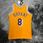 NBA 8 Kobe Bryant Lakers 1996-97 Maillot Retro jaune imprimé